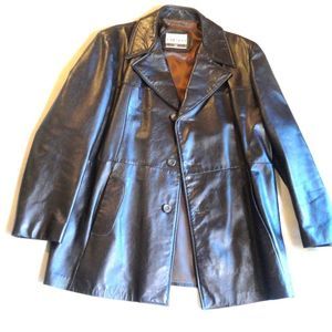 70s Leather coat Size 46 Quality Vintage